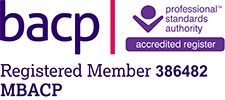 BACP Logo - registered member 386482